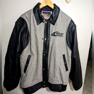 Artic Cat Snowmobiles Varsity Style leather and wool jacket Men's Large